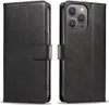 Etui Leder Buch Fall Na Iphone 16 Pro Max - Czarne Produktbild-Vorschau 1