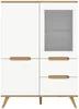 Highboard "Hygge" weiß und Eiche Vitrine skandinavisch 100 Produktbild-Vorschau 2