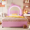 Merax Polsterbett 90x200 cm, Einhorn-Design Kinderbett mit Produktbild-Vorschau 2