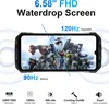 A smartphone is displayed with marketing text highlighting its features. Produktbild-Vorschau