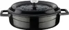 A black enameled cast iron pot with a lid is shown against a white background. Produktbild-Vorschau