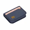 A navy blue pencil case with pink accents and a compass logo. Voir les images du produit