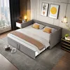 ProximaX Grau-Samt-Ausziehsofa-Bett mit Produktbild-Vorschau 12