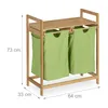 Relaxdays Wäschekorb Regal, ausziehbar, HBT: 73 x 64 x 33 Produktbild-Vorschau 4
