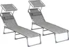 Two grey lounge chairs with canopies are shown against a white background. Produktbild-Vorschau