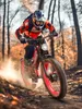 A person riding an electric mountain bike off-road. Produktbild-Vorschau