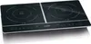 A black double induction cooktop on a white surface, with a light reflection. Náhľad obrázku produktu