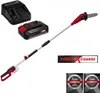 A product shot of a pole saw, battery, and charger against a white background. Produktbild-Vorschau