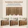 A collage showing a wooden sideboard with a fluted design and scalloped doors, presented in different lighting conditions and settings. Podgląd zdjęcia produktu