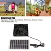 A collage showing a chicken coop with chickens, a greenhouse with plants, and a solar panel fan with its solar panel. Anteprima dell’immagine prodotto