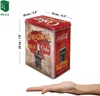 A Coca-Cola themed storage tin is shown with dimensions and volume indicated. Voir les images du produit