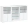 Sideboard mit LED-Leuchten Weiß 181,5x37x100 cm Produktbild-Vorschau 3