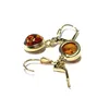 Ohrring 333 Gelbgold Bernstein rund Cabochon Ohrhänger Produktbild-Vorschau 4
