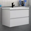 Badezimmermöbel 80cm CINIC-Serie Mineralguss Waschtisch mit Produktbild-Vorschau 1
