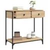 vidaXL Stolik konsola dąb sonoma 75x34,5x75 cm materiał Podgląd zdjęcia produktu 4