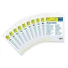 A fan of white plastic sheeting rolls with yellow and blue branding. Produktbild-Vorschau