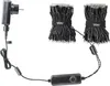 A black power adapter connected to a string of LED lights, which are bundled into two sections. Náhled obrázku produktu