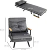 HOMCOM Fauteuil-lit, canapé individuel avec fonction lit, Voir les images du produit 3