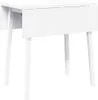 A white drop-leaf dining table with four legs, shown from the front. Náhled obrázku produktu