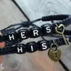 Partner Armband Set -Hers His- Anhänger Schwarz King Queen Produktbild-Vorschau 2