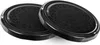 Two black metal jar lids with a decorative pattern are shown on a white background. Voir les images du produit