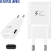 A white Samsung fast charger and its components are displayed against a white background. Produktbild-Vorschau