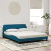 Bett mit Matratze "Dover" Blau 160x200 cm Samt Produktbild-Vorschau 3