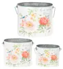 Ovaler Pflanzeimer 3er-Set Vintage Metall Blumendeko Produktbild-Vorschau 6