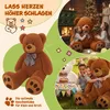 A collage of images featuring teddy bears in various settings, including a cozy living room with a fireplace and Christmas tree, and an outdoor birthday party. Produktbild-Vorschau