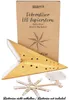 A gold LED paper star and its components are laid out in front of its packaging. Podgląd zdjęcia produktu