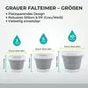 Faltbarer Eimer Rund, Größe:3 Liter, Farbe:Grau Produktbild-Vorschau 2