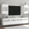 TV-Wandschränke mit LED-Leuchten 2 Stk. Weiß 40x30x60,5 cm Produktbild-Vorschau 1