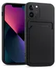 A black iPhone case with a card slot is shown on a black background. Náhľad obrázku produktu