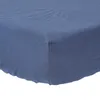 HOMESCAPES Lněné prostěradlo Extra High Dark Blue, 152 x Náhled obrázku produktu 1