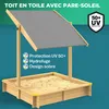 SPIELWERK® Bac à sable en bois SAMU 120x120cm tapis de sol Voir les images du produit 3