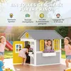 Outsunny Houten speelhuis voor kinderen met deur, 6 ramen Productafbeelding-voorbeeld 6