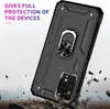A black phone case with a ring holder is shown in a dynamic pose, as if falling and being protected from impact. Produktbild-Vorschau