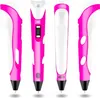 Four views of a pink and white 3D printing pen against a white background. Náhľad obrázku produktu