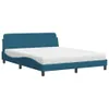 Bett mit Matratze "Dover" Blau 160x200 cm Samt Produktbild-Vorschau 1