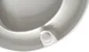 A close-up view of a white toilet seat. Produktbild-Vorschau