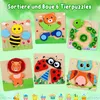 6 Stück Holzpuzzle - Tier Montessori Spielzeug - Produktbild-Vorschau 5