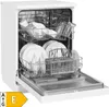 An open white dishwasher filled with dishes and glasses. Produktbild-Vorschau