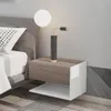 A modern bedside table with a lamp next to a bed. Produktbild-Vorschau
