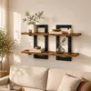 Relaxdays, set di 2 mensole da parete, effetto metallo e Anteprima dell’immagine prodotto 2