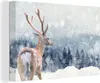 MuchoWow® - Leinwandbilder - Winter - Hirsche - Tiere, Produktbild-Vorschau 1