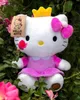 A Hello Kitty plush toy sitting amongst pink roses and green leaves. Anteprima dell’immagine prodotto