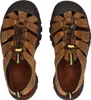 A top-down view of a pair of brown KEEN sandals. Produktbild-Vorschau