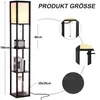 Stehlampe mit Regal, Ecklampe Eckregal Holz Schwarz Produktbild-Vorschau 2