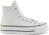 A white Converse Chuck Taylor All Star Lift Leather High sneaker is shown from the side against a white background. Produktbild-Vorschau
