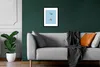 MuchoWow® MuchoWow® Gerahmtes Poster Zwei Möpse auf blauen Produktbild-Vorschau 8